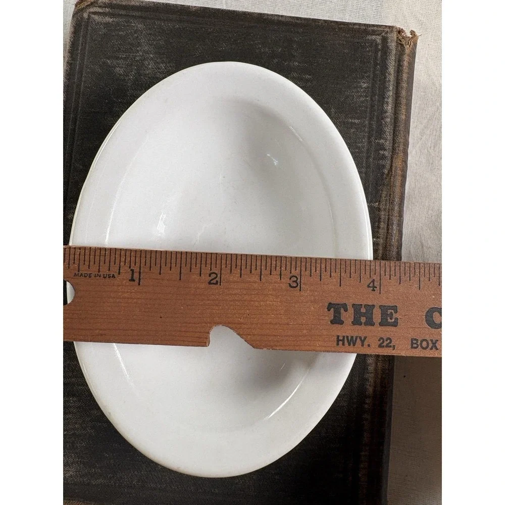 Shenango China Ironstone Sm Oval Dish New Castle PA White 5.5x4